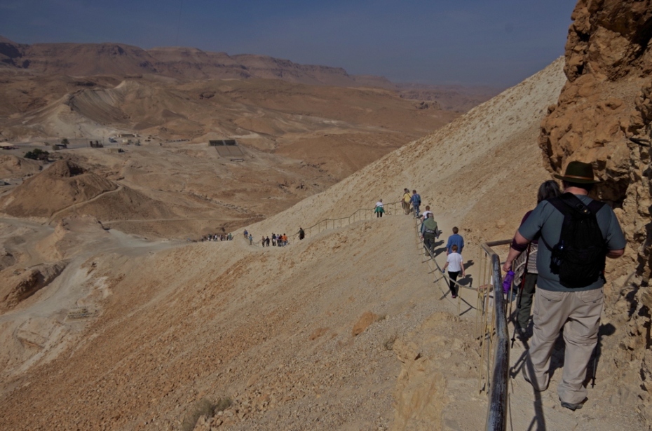 Here's the group descending the Roman ramp that was built in the campaign against the rebels in Masada.